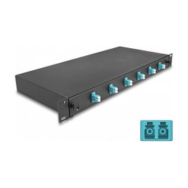 DeLOCK 66998 Caja de empalme de fibra óptica 19″ 6 x LC Duplex OM3 1HE