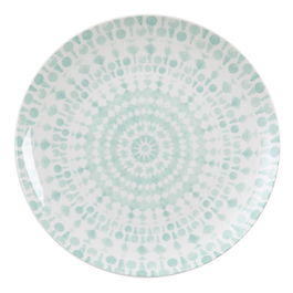 Plato Llano Turquesa-Blanco Porcelana 27 X 27 X 2,50 cm