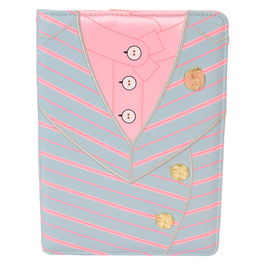 Loungefly Diario Glinda Wicked 16,5x22,2cm Funda Poliéster con Ribete Cuero Vegano Herrajes Dorados Brillantes Bolsillo Cremallera.