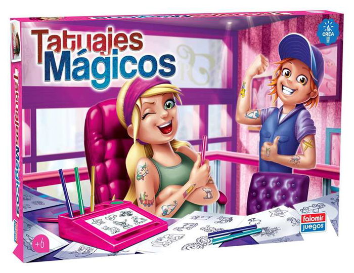 Falomir Juego Tatuajes Magicos Rosa 112 Tatuajes para Niños a partir de 6 años