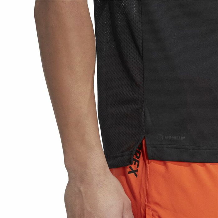 Camiseta de Manga Corta Hombre Adidas Agr Shirt Negro