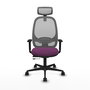 PIQUERAS Y CRESPO Silla de oficina Cilanco con mecanismo Sincro/Traslack, Morado y Gris