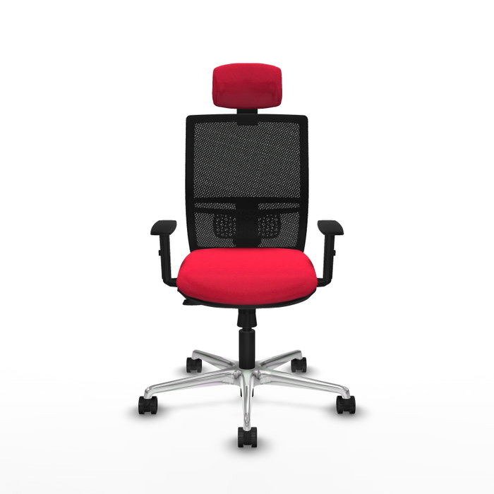 PIQUERAS Y CRESPO Silla de oficina Yunquera con mecanismo Sincro/Traslack, Rojo y Negro