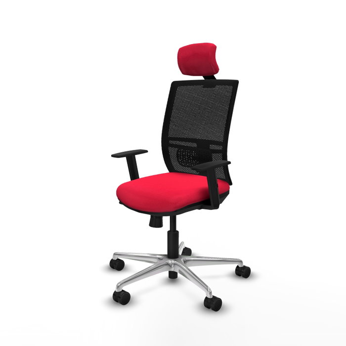 PIQUERAS Y CRESPO Silla de oficina Yunquera con mecanismo Sincro/Traslack, Rojo y Negro