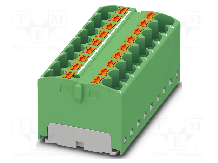 PHOENIX CONTACT PTFIX 18X4 GN Conector de carril 32A 450V PHOENIX CONTACT PTFIX 18X4 GN Conector de carril 32A 450V