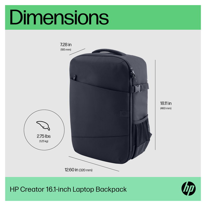 HP Mochila Creator para Portátil de 16,1 Pulgadas - Azul Marino y Amarillo