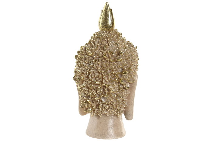 DKD Home Decor Figura de Buda Beige y Dorado en Resina