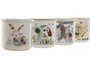 DKD Home Decor Tazas de Porcelana Animales 360ml Multicolor Surtido de 12 unidades