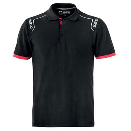 Sparco Polo Tech Stretch Negro - S02407NR5XXL - Polo de Manga Corta Estética Racing para Lifestyle y Merchandising de Motorsport - Talla XXL