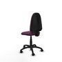Silla de oficina Aýna con mecanismo Contacto permanente básico tapizada con Similpiel color Morado. Equipada con Base poliamida negra, Sin brazos y Ruedas de nailon 50 mm