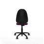 Silla de oficina Aýna con mecanismo Contacto permanente básico tapizada con Similpiel color Morado. Equipada con Base poliamida negra, Sin brazos y Ruedas de nailon 50 mm