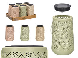 Ibergarden Lampara Solar Farol Conico Rombos Surtidos 11x18x11cm (Set de 12)