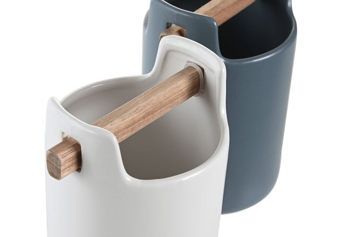 DKD Home Decor Cubertero de Gres y Acacia 10x10x16,5 cm DKD Home Decor Cubertero de Gres y Acacia 10x10x16,5 cm
