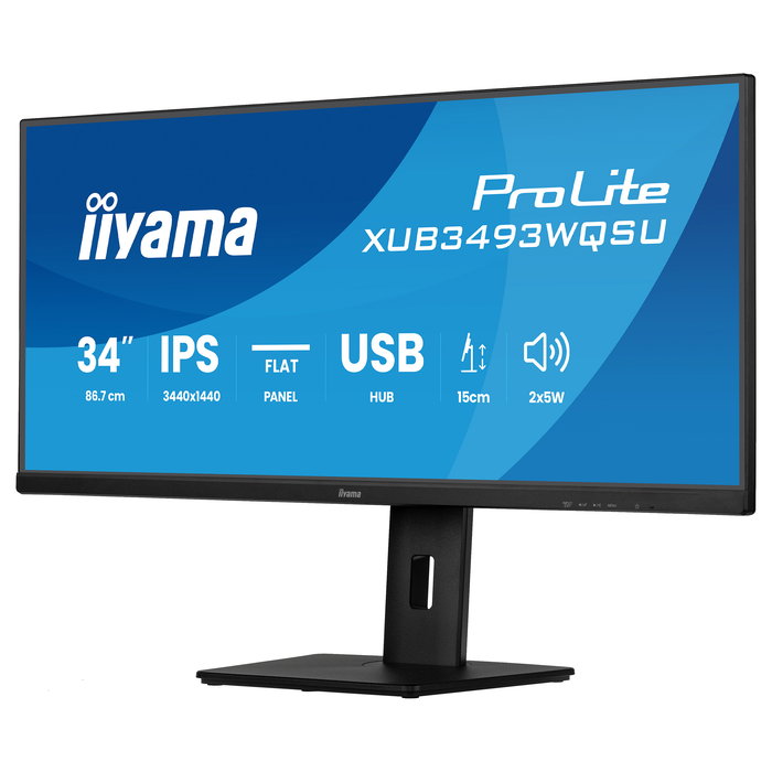iiyama XUB3493WQSU-B6 Monitor Gaming 34" UWQHD (3440x1440) IPS 120Hz 1ms AMD FreeSync HDR400 Altavoces USB-C Negro