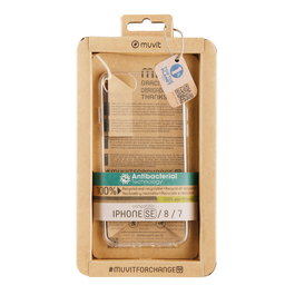 Muvit Funda Antibacteriana Recycletek para Apple iPhone - Fabricada con Materiales 100% Reciclados y Protección Antimicrobiana