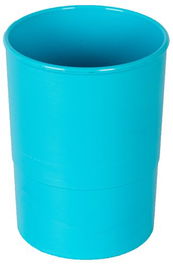 Porta Lapices Plastico Redondo Azul