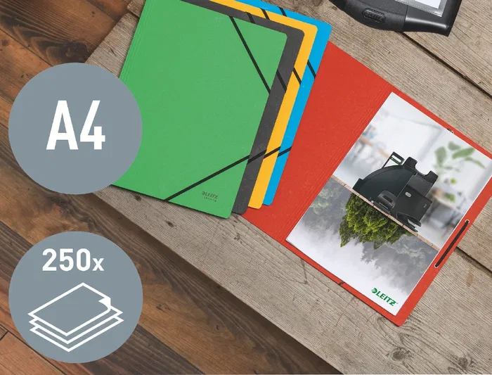Leitz Carpeta Recycle con Gomas DIN A4 Cartón Reciclable 100% Verde