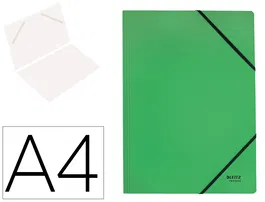 Leitz Carpeta Recycle con Gomas DIN A4 Cartón Reciclable 100% Verde