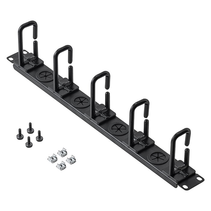StarTech Panel Horizontal de Gestión de Cables 1U con Anillos en D, Compatible con Armarios Rack (EIA/ECA-310-E)