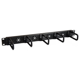 StarTech Panel de Gestión de Cables Horizontal 1U con Anillos en D y Agujeros, Negro