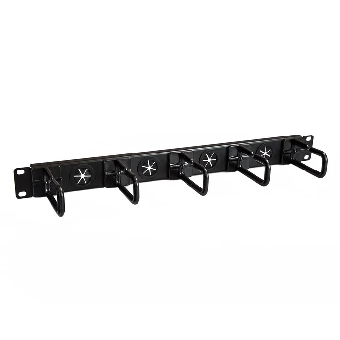 StarTech Panel de Gestión de Cables Horizontal 1U con Anillos en D y Agujeros, Negro