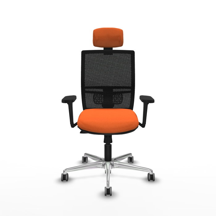 PIQUERAS Y CRESPO Silla de oficina Yunquera Naranja/Negro con Mecanismo Sincro/Traslack