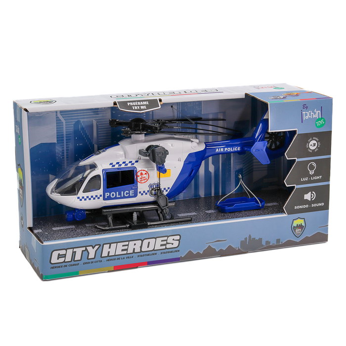 Tachan Helicóptero Policía Héroes de Ciudad 1:12 con Luces y Sonidos