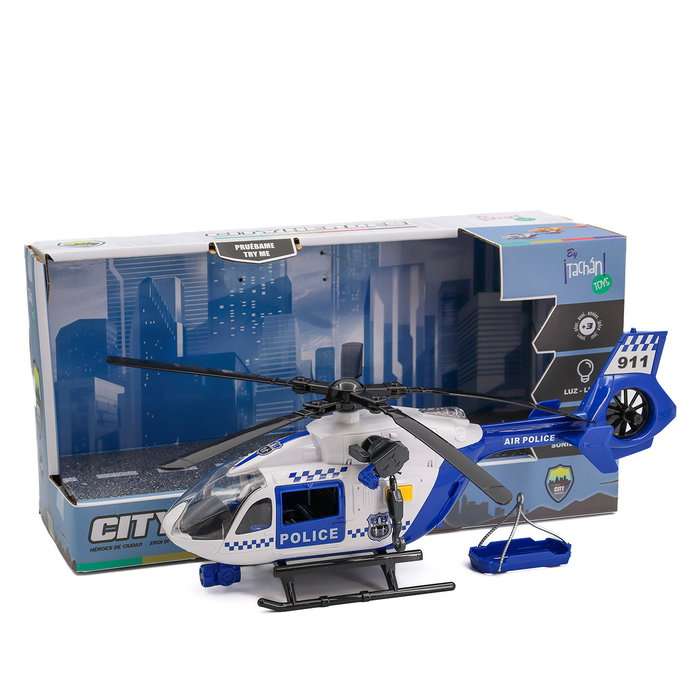 Tachan Helicóptero Policía Héroes de Ciudad 1:12 con Luces y Sonidos