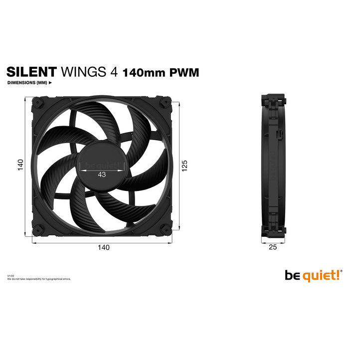 Be Quiet! SILENT WINGS 4 PWM Ventilador 140mm Negro