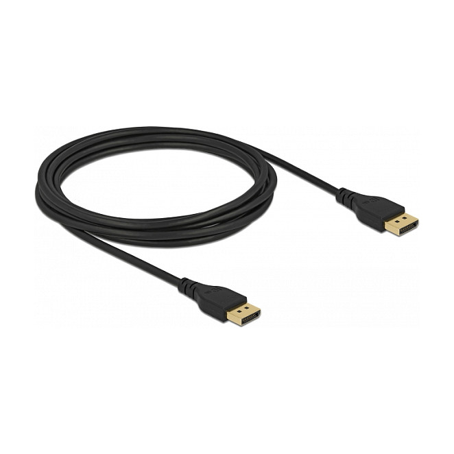 DeLOCK Cable DisplayPort 8K 60Hz 2m DP 1.4, Certificado 8K 7680x4320, 32.4 Gbit/s, Conectores Macho, Negro