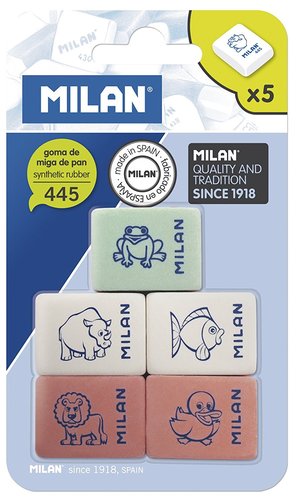 Milan Goma de borrar 445 blister de 5 unidades