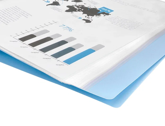 Liderpapel Carpeta Escaparate 60 Fundas Polipropileno DIN A4 Celeste Opaco