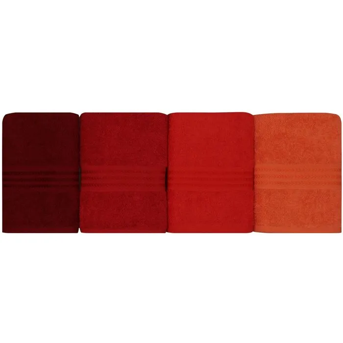 HOB8681181150351 Juego de 4 Toallas de Mano 50 x 90 cm Naranja