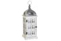 DKD Home Decor Farola de Madera y Cristal Envejecido Blanco 19x19x51 cm