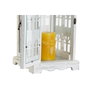 DKD Home Decor Farola de Madera y Cristal Envejecido Blanco 19x19x51 cm