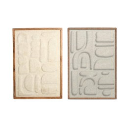 DKD Home Decor Cuadro Algodón y Acacia 75x3x105 Moderno 3D (Pack de 2) inevitable para ambientes scandi/urbanos