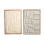 DKD Home Decor Cuadro Algodón y Acacia 75x3x105 Moderno 3D (Pack de 2) inevitable para ambientes scandi/urbanos