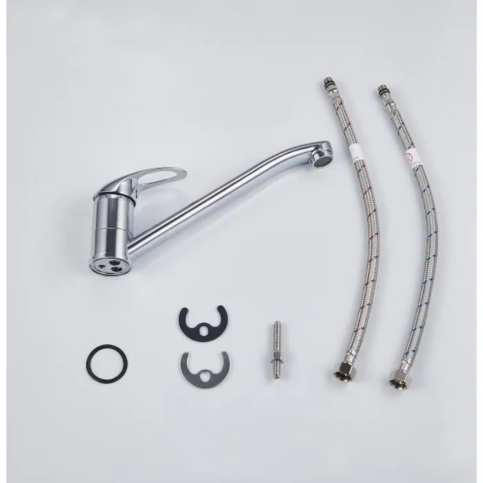 Edouard Rousseau ROU3047404052768 Mezclador de Fregadero de Cocina Cromo con Caño Giratorio y Reducción de Caudal