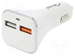 AKYGA Alimentador USB de coche con 2 puertos USB-A y Quick Charge 3.0