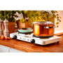 Adler Cocina Eléctrica 2 Fuegos 2500W Blanca 46 x 26,5 x 7 cm con 5 Niveles de Calor Placas ø185, ø155 mm Carcasa Acero Potente Eficiente