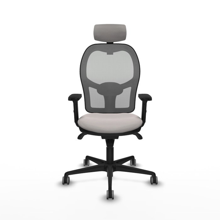 PIQUERAS Y CRESPO Silla de oficina Jorquera con mecanismo Sincro, Blanco y Gris