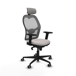 PIQUERAS Y CRESPO Silla de oficina Jorquera con mecanismo Sincro, Blanco y Gris