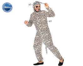 Disfraz Perro Dálmata Adulto Hombre con Mono y Accesorio de Cabeza, Talla XS-S
