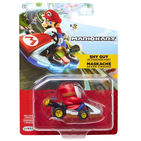 Jakks Pacific Coche Super Mario Kart Racers 6 cm - Vehículo de Colección PVC, Modelos Surtidos (Mario, Luigi, Yoshi)