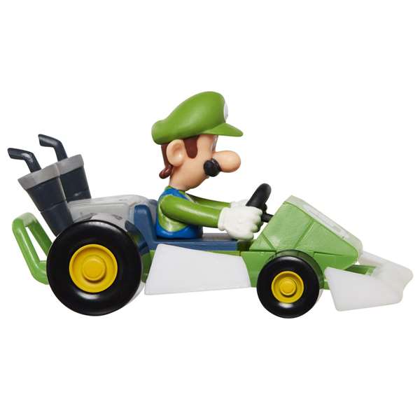 Jakks Pacific Coche Super Mario Kart Racers 6 cm - Vehículo de Colección PVC, Modelos Surtidos (Mario, Luigi, Yoshi)