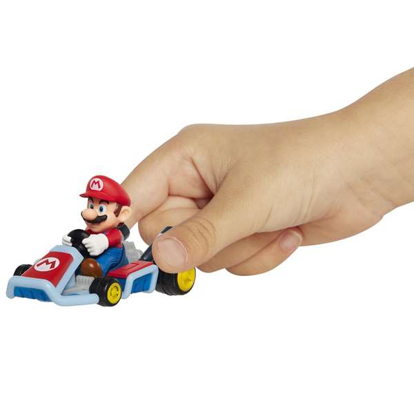 Jakks Pacific Coche Super Mario Kart Racers 6 cm - Vehículo de Colección PVC, Modelos Surtidos (Mario, Luigi, Yoshi)
