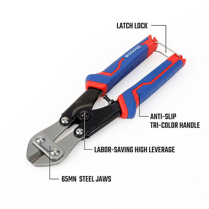 Workpro Cizalla 200 mm (8") Corte Máximo Ø3,5 mm Mango Antideslizante Tricolor Workpro Cizalla 200 mm (8") Corte Máximo Ø3,5 mm Mango Antideslizante Tricolor