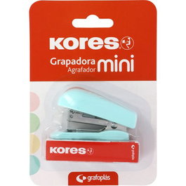 Grapadora Kores Mini (12H) Azul Soft (Blister)