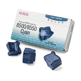 Xerox Tektronix Phaser 8500/8550 Cian (Pack de 3 unidades) Tinta Sólida de Color