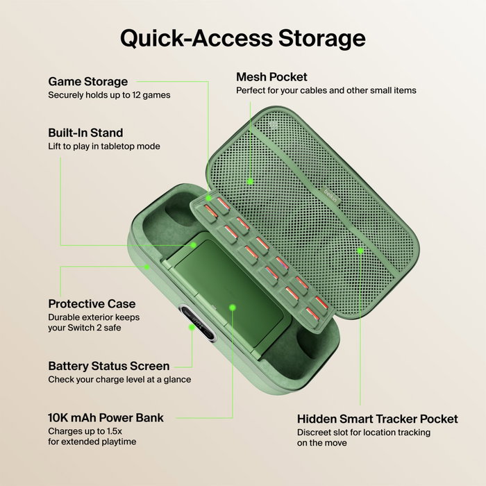 Belkin Charging CasePro 10.000 mAh para Nintendo Switch 2 - Sage Belkin Charging CasePro 10.000 mAh para Nintendo Switch 2 - Sage